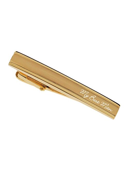 A & L Engraving Personalized Gold Two Tone Tie Clip Bar Custom Engraved Free - Ships from USA