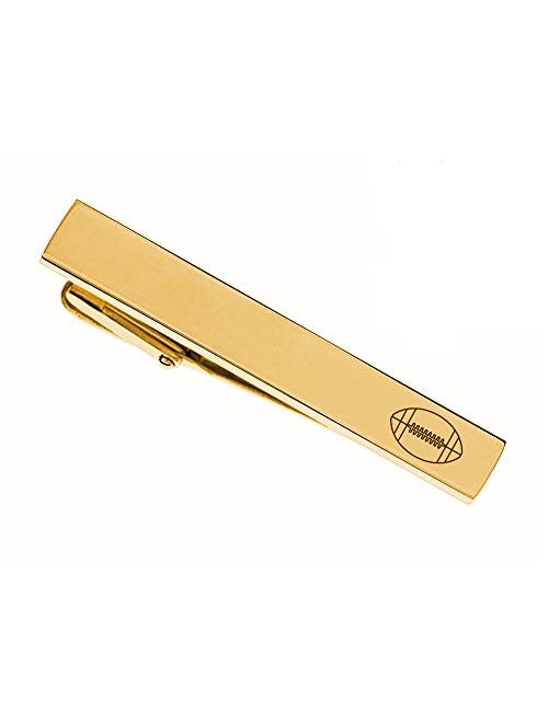 A & L Engraving Personalized Gold Stainless Tie Clip for Football Players & Coaches Custom Engraved Free - Ships from USA