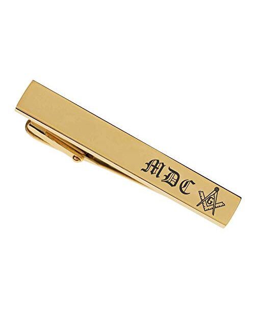 A & L Engraving Personalized Gold Stainless Steel Tie Clip for Freemasons Custom Engraved Free - Ships from USA