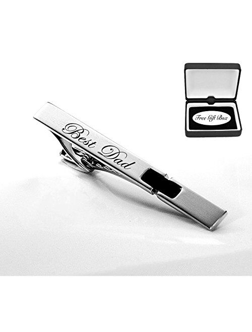 A & L Engraving Personalized Stainless Steel Silver Deco Tie Clip Custom Engraved Free - Ships from USA