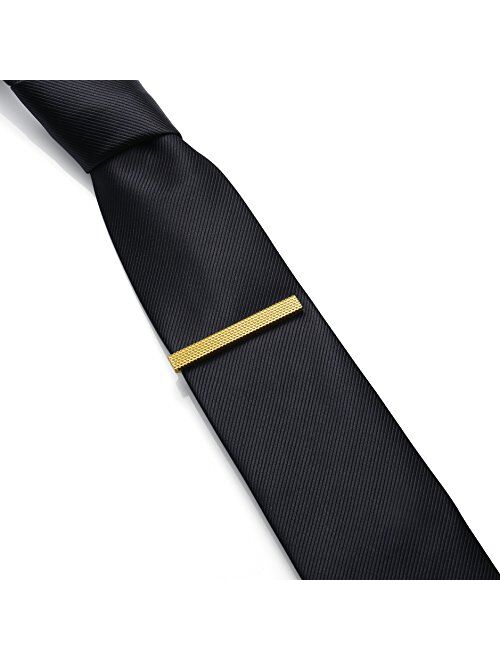 HONEY BEAR Mens Tie Clips Bar Normal Size Steel for Business Wedding Gift 5.4cm