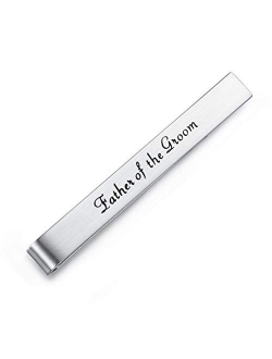 Mens Wedding Marriage Tie Clip Bar Normal Size Gift 5.4cm Silver