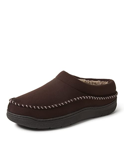 Dearfoams Men's Thompson Microsuede Moc Toe Clog Slippers