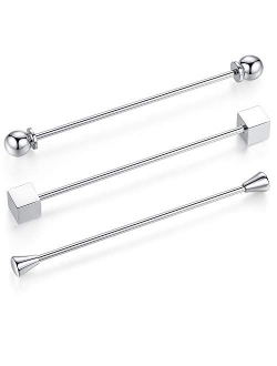 Mens Shirt Collar Bar Pin Clips Clasp Set Business Gift 65mm