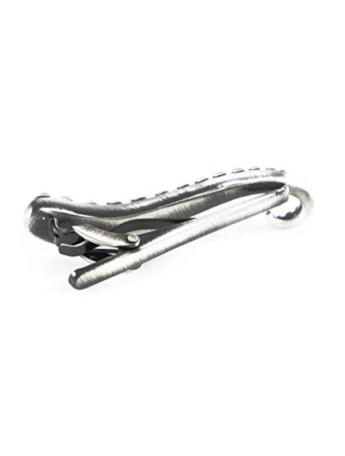 MENDEPOT Octopus Limb Tie Bar Burnished Silver Tone Octopus Limb Tie Clip in Box