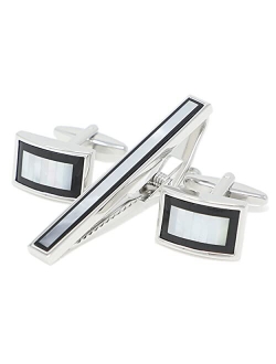 Classic Stone Cufflinks And Tie Clip Set With Gift Box Mother Pearl Cufflinks Tie Clip Abalone Men Shirt Set