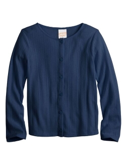 Girls 4-12 Jumping Beans Ribbed Cardigan