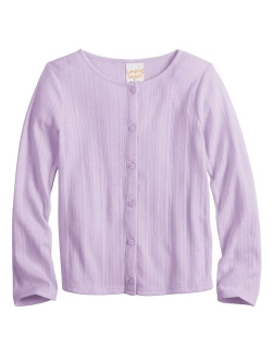 Girls 4-12 Jumping Beans Ribbed Cardigan