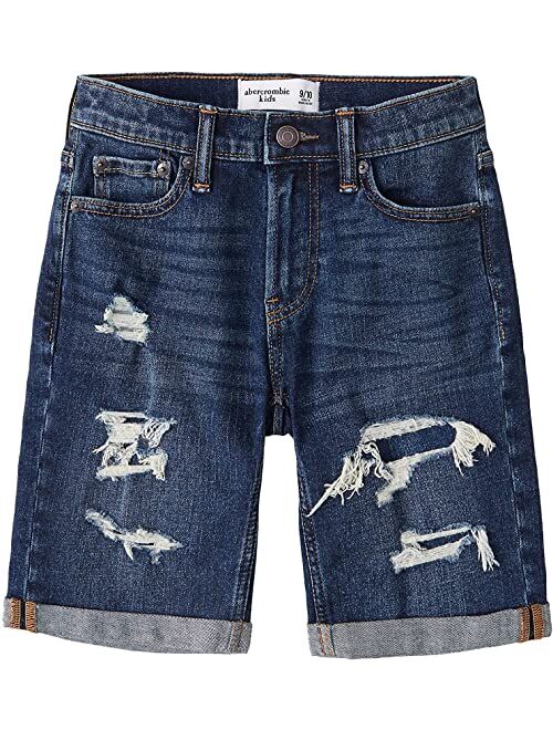 Abercrombie & Fitch abercrombie kids Rolled Destroy Denim Shorts (Little Kids/Big Kids)