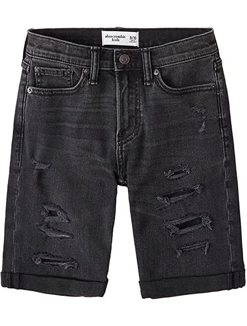 Abercrombie & Fitch abercrombie kids Rolled Destroy Denim Shorts (Little Kids/Big Kids)