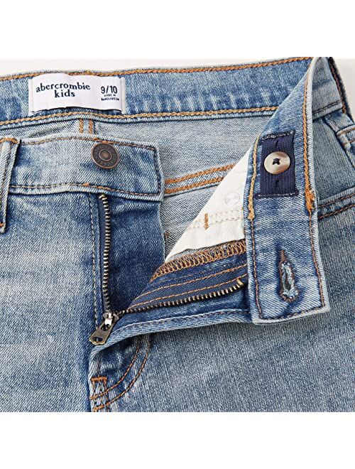 Abercrombie & Fitch abercrombie kids Light Wash Destroy Denim Shorts (Little Kids/Big Kids)