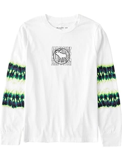 abercrombie kids Long Sleeve Print Logo Pattern (Little Kids/Big Kids)