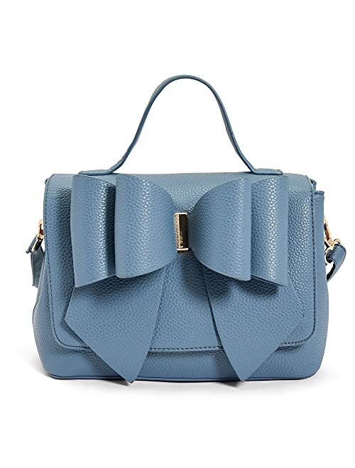 LIKE DREAMS Women's Vegan Leather Bowtie Top Handle Fashion Satchel Handbag