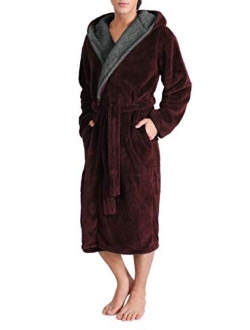 Men's Soft Fleece Plush Robe Full Length Long Bathrobe