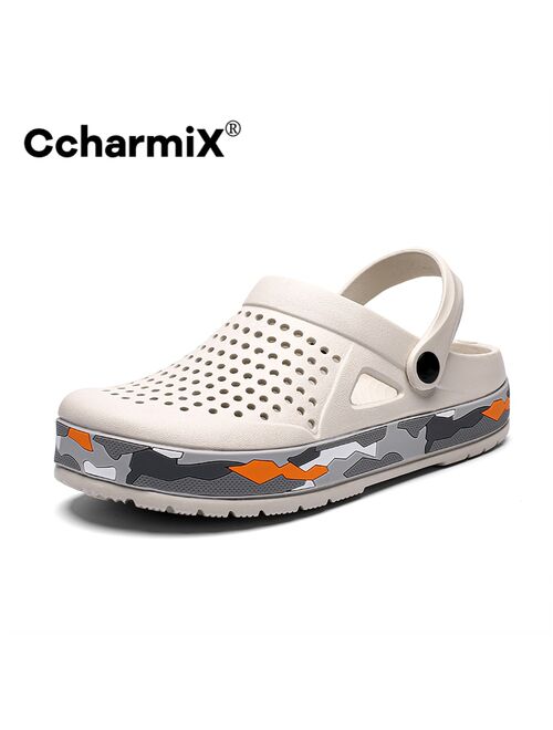 CcharmiX Mens Clogs Camo New Mens Sandals Summer Beach Slippers Men Outdoor Casual Men Sandals Water Shoes Male Big Size