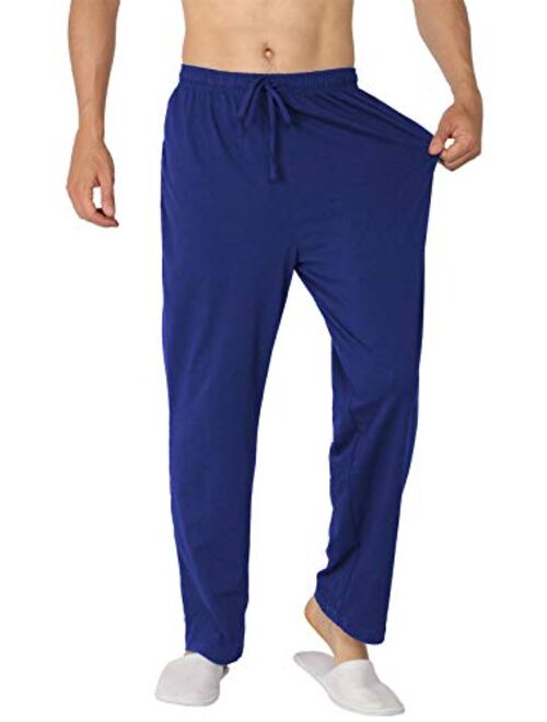 YIMANIE Men's Pajama Pant Cotton Comfy Soft Lounge Sleep Pants Black,Navy,Gray,Red,Blue S-XXXL