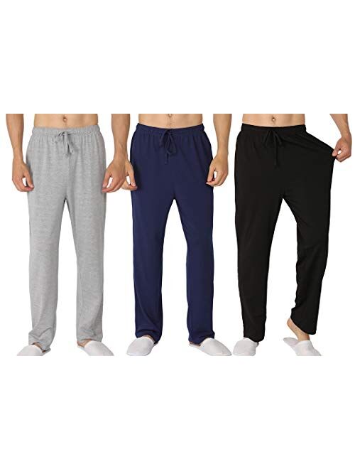 YIMANIE Men's Pajama Pant Cotton Comfy Soft Lounge Sleep Pants Black,Navy,Gray,Red,Blue S-XXXL