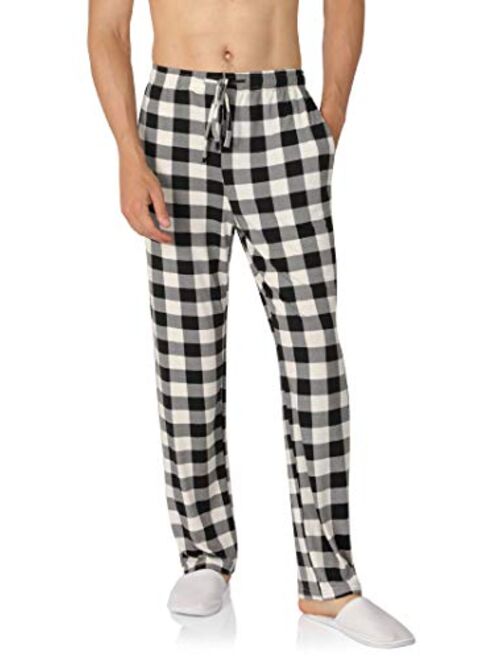 YIMANIE Men's Pajama Pant Cotton Comfy Soft Lounge Sleep Pants Black,Navy,Gray,Red,Blue S-XXXL