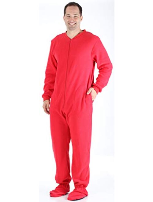 SleepytimePjs Adult Fleece Solid Color and Buffalo Plaid Footed Onesie Pajama