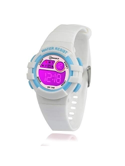 Edillas Kids Watches Digital for Girls Boys,7 Colors Led Flashing Wristwatch for Child Waterproof Sport Outdoor Multifunctional Wrist Watches with Stopwatch/Alarm for Age