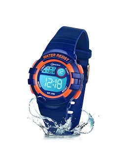 Edillas Kids Watches Digital for Girls Boys,7 Colors Led Flashing Wristwatch for Child Waterproof Sport Outdoor Multifunctional Wrist Watches with Stopwatch/Alarm for Age