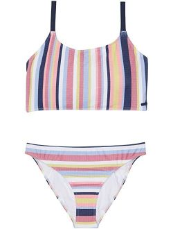 Lovely Shine Crop Top Swim Set (Big Kids)