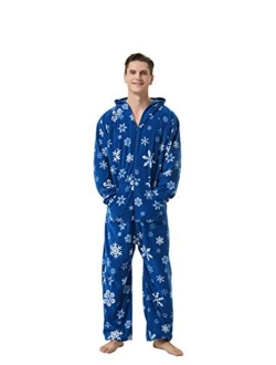 XMASCOMING Women's & Men's Hooded Fleece Onesies One-Piece Pajamas