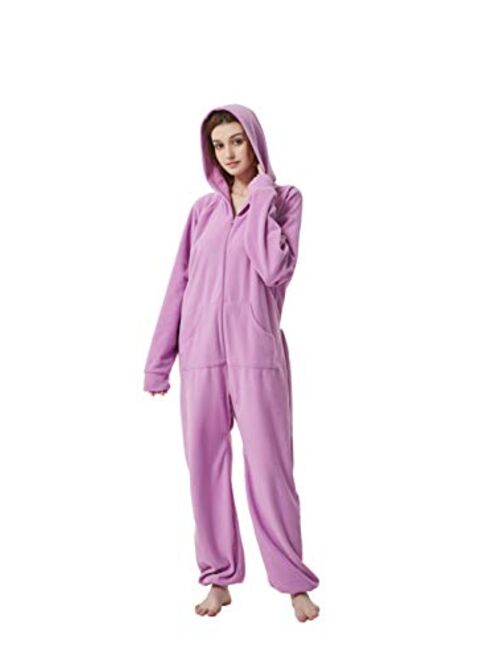 XMASCOMING Women's & Men's Hooded Fleece Onesies One-Piece Pajamas