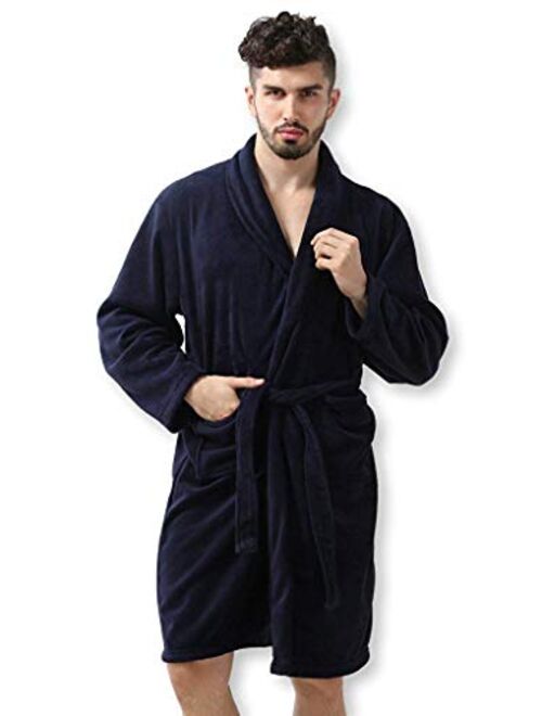 Pembrook Men's Bathrobes with Pockets - Fleece Robe for Men | Fuzzy Bathrobe for Men