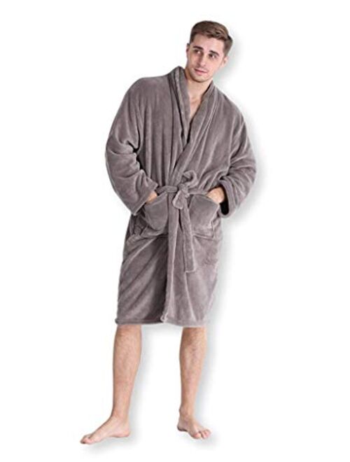 Pembrook Men's Bathrobes with Pockets - Fleece Robe for Men | Fuzzy Bathrobe for Men