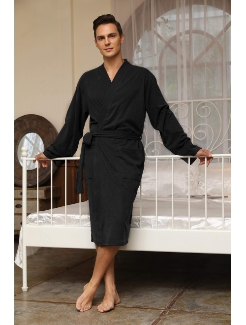 Vulcanodon Mens Lightweight Robe, Soft Robes for Men with Pockets Bathrobe Mens