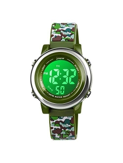 Cofuo Kids Digital Sport Waterproof Watch for Girls Boys, Kid Sports Outdoor LED Electrical Watches with Luminous Alarm Stopwatch Child Wristwatch 3-12 Years