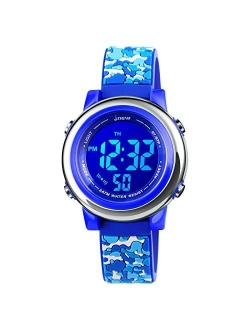 Cofuo Kids Digital Sport Waterproof Watch for Girls Boys, Kid Sports Outdoor LED Electrical Watches with Luminous Alarm Stopwatch Child Wristwatch 3-12 Years