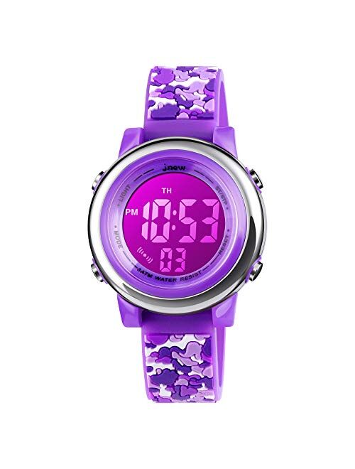 Cofuo Kids Digital Sport Waterproof Watch for Girls Boys, Kid Sports Outdoor LED Electrical Watches with Luminous Alarm Stopwatch Child Wristwatch 3-12 Years