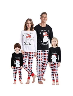 MyFav Matching Family Christmas Pajamas Set Soft Holiday Clothes Sleepwear