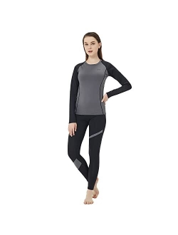 Muezna Thermal Underwear for Women Long Johns Ski Base Layer Thermal Top and Bottom Set with Fleece Lined for Cold Weather