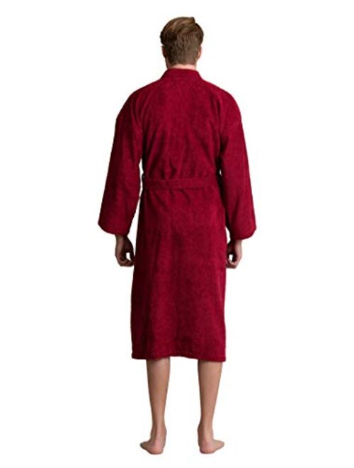 Soft Touch Linen Men's Robe, Turkish Terry Kimono Spa Bathrobe, Cotton