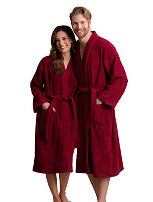 Soft Touch Linen Men's Robe, Turkish Terry Kimono Spa Bathrobe, Cotton