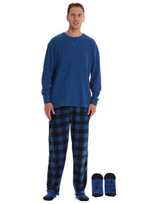 #followme Men’s Pajama Pants Set with Matching Novelty Socks with Sayings