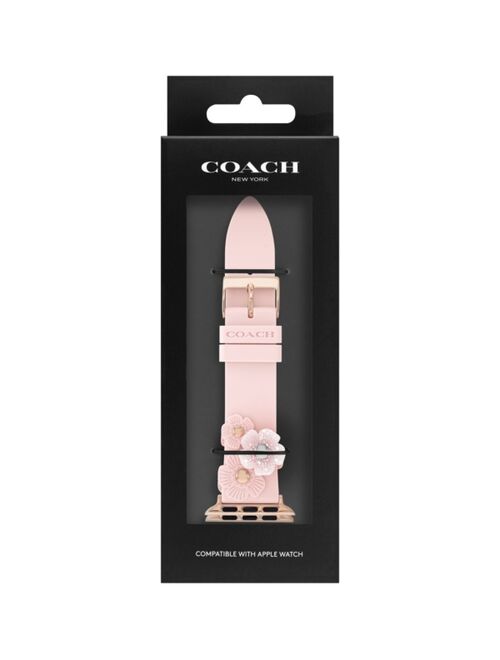 Coach Women's Tea Rose Blush Rubber 38-40mm Apple Watch Band