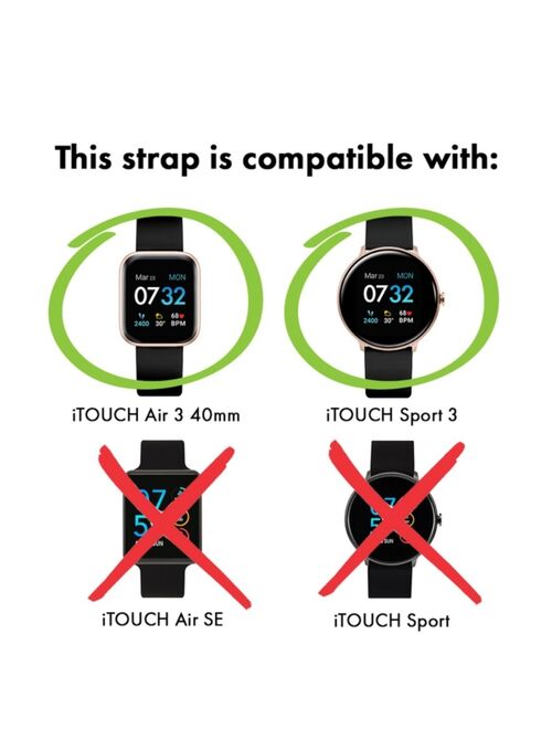 iTouch Air 3 and Sport 3 Extra Interchangeable Strap Narrow Black Silicone, 40mm