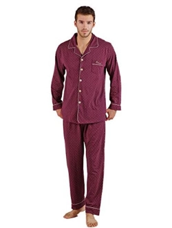 KKQ Mens Pajamas Lightweight Pj Pajama Set for Men 100% Cotton Loungewear Pajamas M L XL