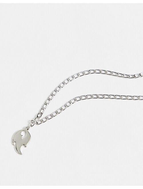 Asos Design belly chain with flame in silver tone