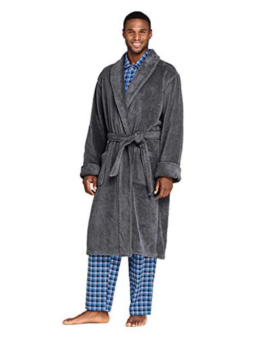 Lands' End Men's Turkish Terry Cloth Robe Calf Length with Pockets