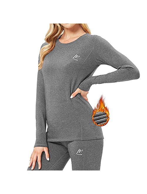 MeetHoo womens Thermal Underwear for Women, Winter Warm Base Layer Compression Set Fleece Lined Long Johns