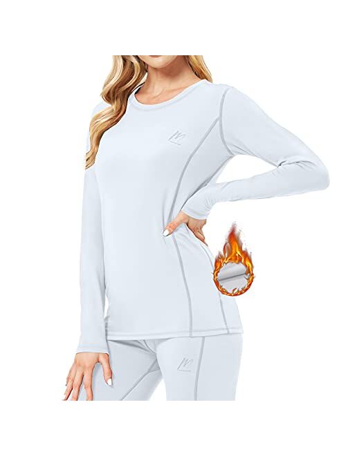 MeetHoo womens Thermal Underwear for Women, Winter Warm Base Layer Compression Set Fleece Lined Long Johns