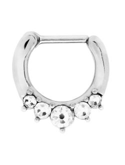 Rhona Sutton Bodifine Stainless Steel Crystal Septum Clicker