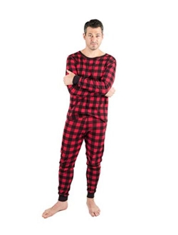 Men's Pajamas Fitted Striped Christmas 2 Piece Pjs Set 100% Cotton Sleep Pants Sleepwear (XSmall-XXLarge)