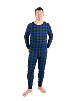 Men's Pajamas Fitted Striped Christmas 2 Piece Pjs Set 100% Cotton Sleep Pants Sleepwear (XSmall-XXLarge)