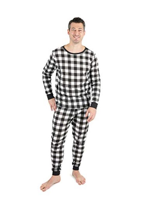 Leveret Men's Pajamas Fitted Striped Christmas 2 Piece Pjs Set 100% Cotton Sleep Pants Sleepwear (XSmall-XXLarge)